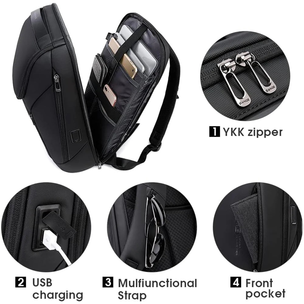Business Backpacks Laptop 15.6 Inch Multifunctional Waterproof Big Capacity Daily Work Male Backpack School Bag Mochila