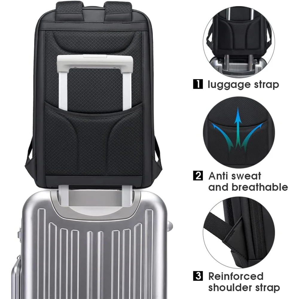 Business Backpacks Laptop 15.6 Inch Multifunctional Waterproof Big Capacity Daily Work Male Backpack School Bag Mochila