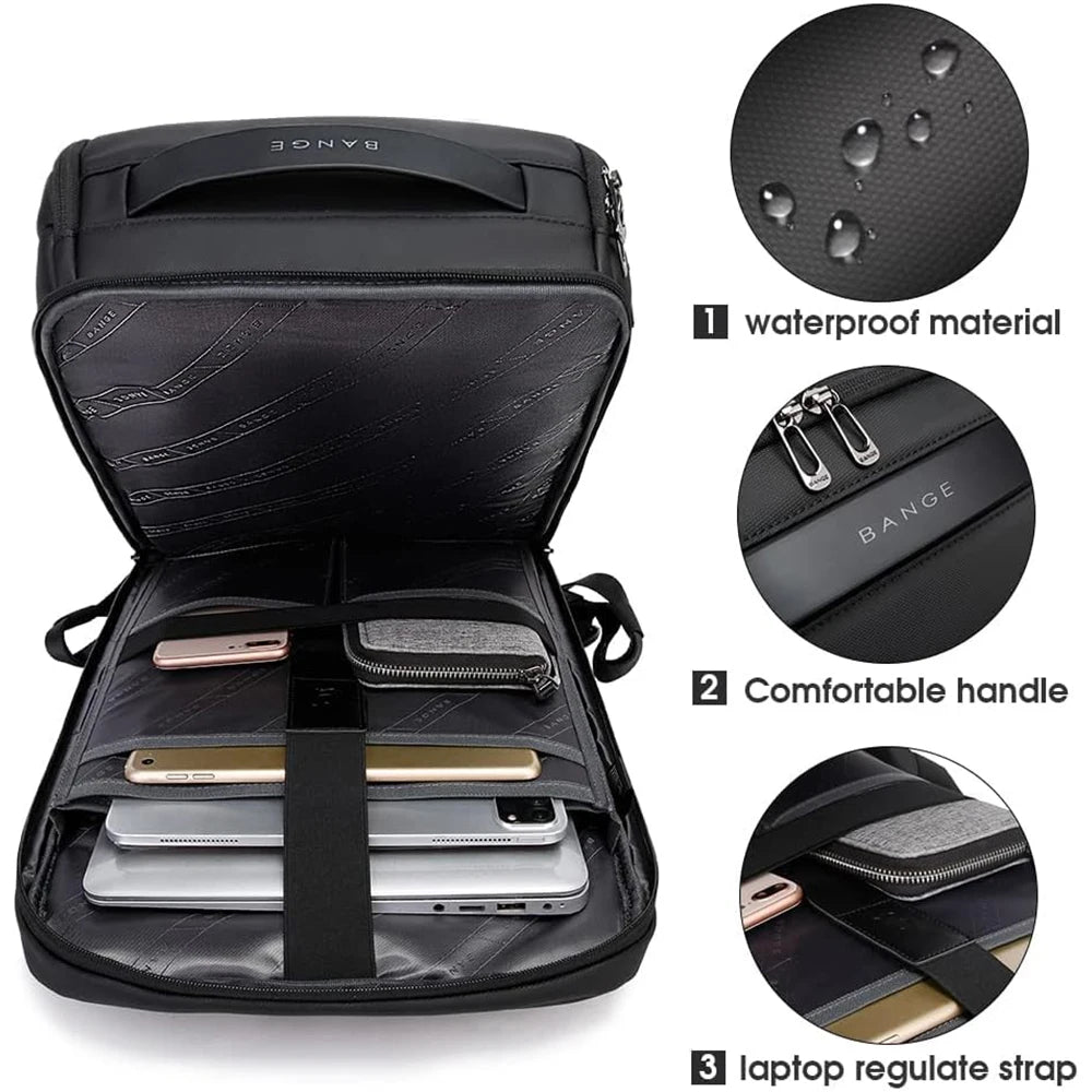 Business Backpacks Laptop 15.6 Inch Multifunctional Waterproof Big Capacity Daily Work Male Backpack School Bag Mochila