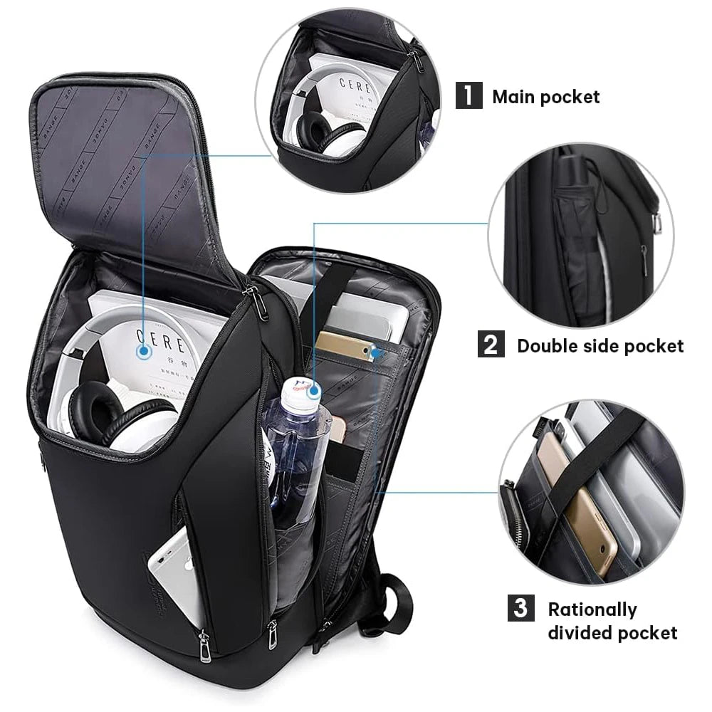 Business Backpacks Laptop 15.6 Inch Multifunctional Waterproof Big Capacity Daily Work Male Backpack School Bag Mochila