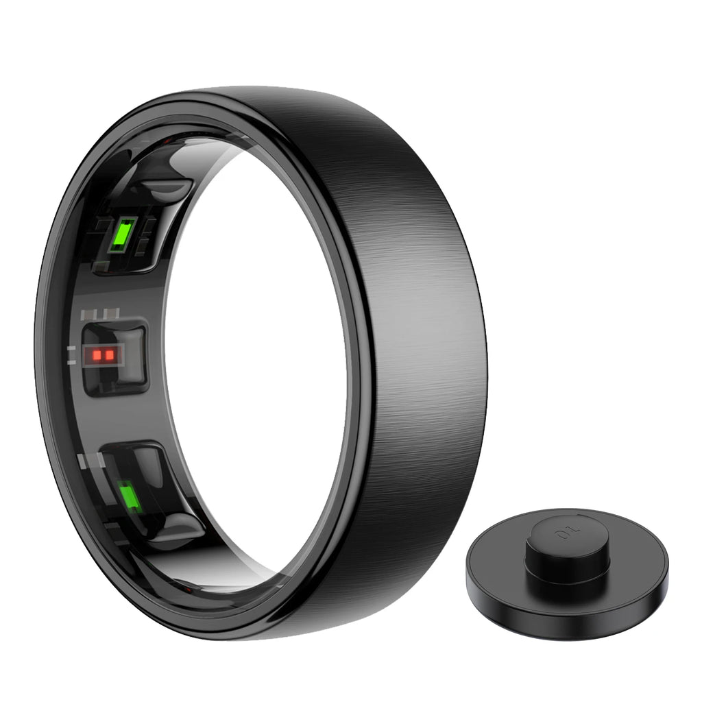 R10 Smart Ring with Charging Case Men Women Health Heart Rate Sleep Monitor IP68 & 5ATM Waterproof Multi-Sport Mode