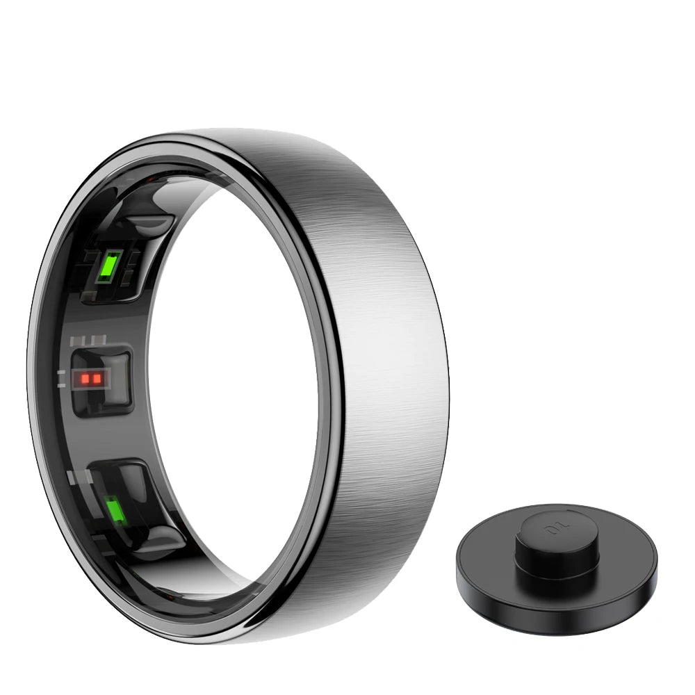 R10 Smart Ring with Charging Case Men Women Health Heart Rate Sleep Monitor IP68 & 5ATM Waterproof Multi-Sport Mode